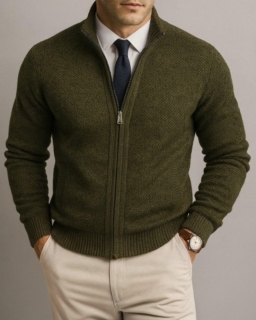Zeitlose Herren Strickjacke, ein Must-have für jede Herrengarderobe. Eleganter, komfortabler Cardigan für vielseitige Looks.