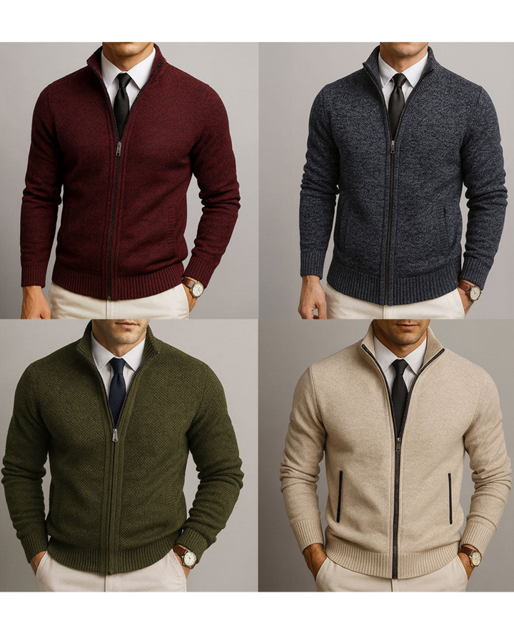 Komfortable Herren Strickjacke aus weichem Material. Langärmliger Cardigan für entspannte Freizeit oder elegante Business-Looks.