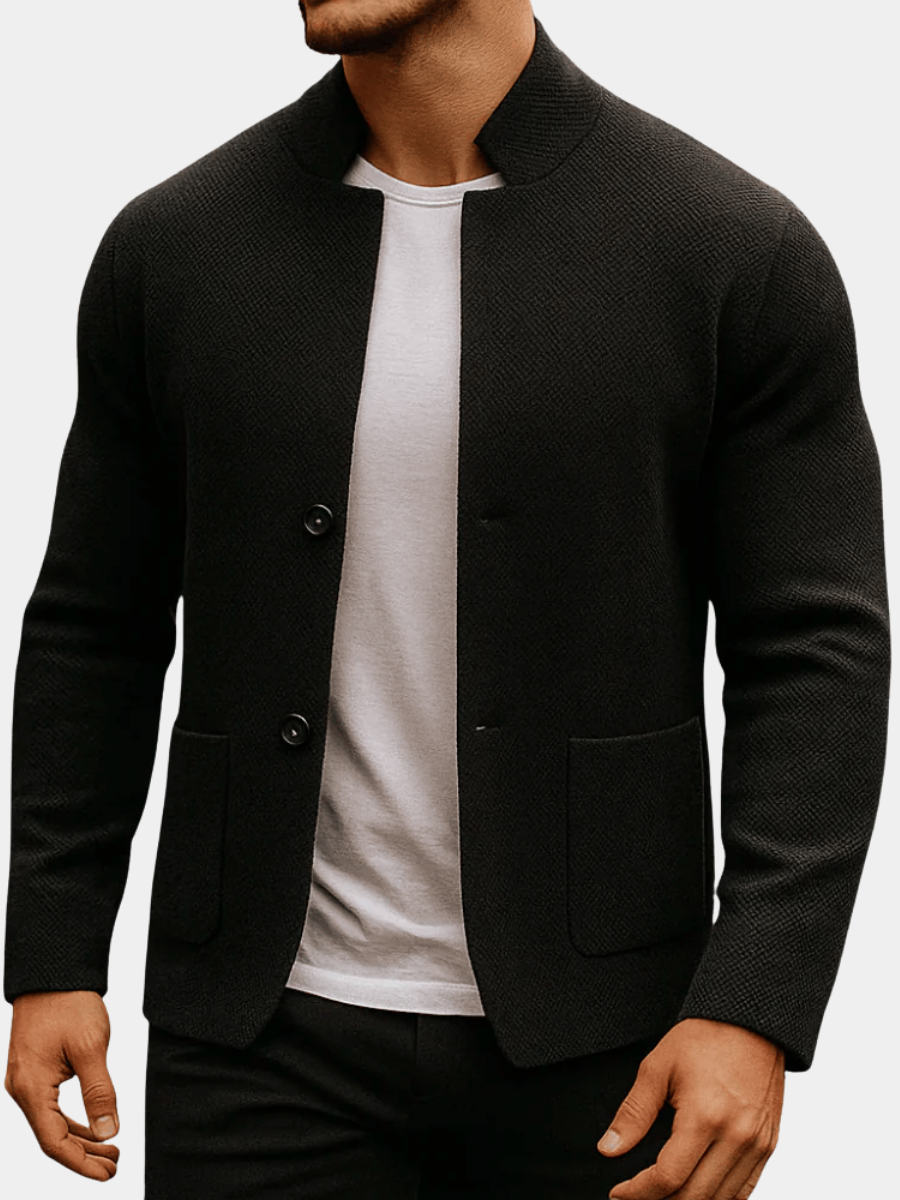 Herren Strukturstrick Jacke für Herbst, elegant & stilvoll, ideal für Business Casual.
