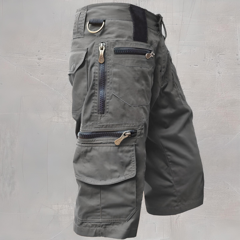 Schwarze Herren Taktische Cargoshorts: Komfortable Kurze Hose für Sommer, Outdoor und Abenteuer, vielseitig einsetzbar.