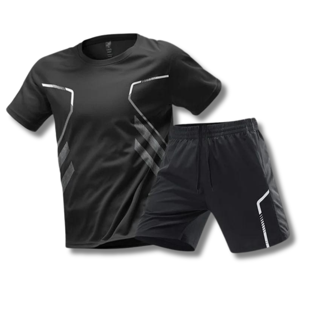 Herren Tennis & Padel Sport Set: atmungsaktives Polo-Shirt und Shorts, ideal für Sommer-Training und Activewear.