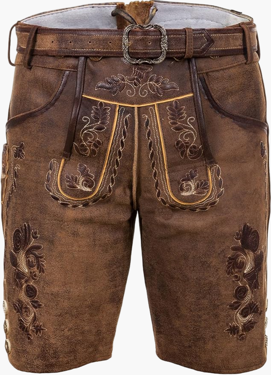 Herren Trachten Kniebundhose mit edlen bayerischen Stickereien, perfekt für Oktoberfest & Volksfest. Traditionelle Trachtenmode.