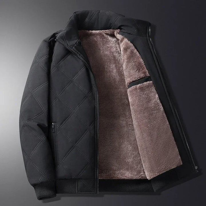 Elegante schwarze Herren Übergangsjacke im Business Casual Stil, perfekt für Frühling und Herbst. Komfortabler Klassiker.