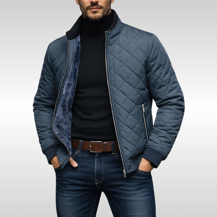 Warme, komfortable Herren Steppjacke in Schwarz für den Herbst. Ideal als Freizeitjacke oder für schicke Anlässe.