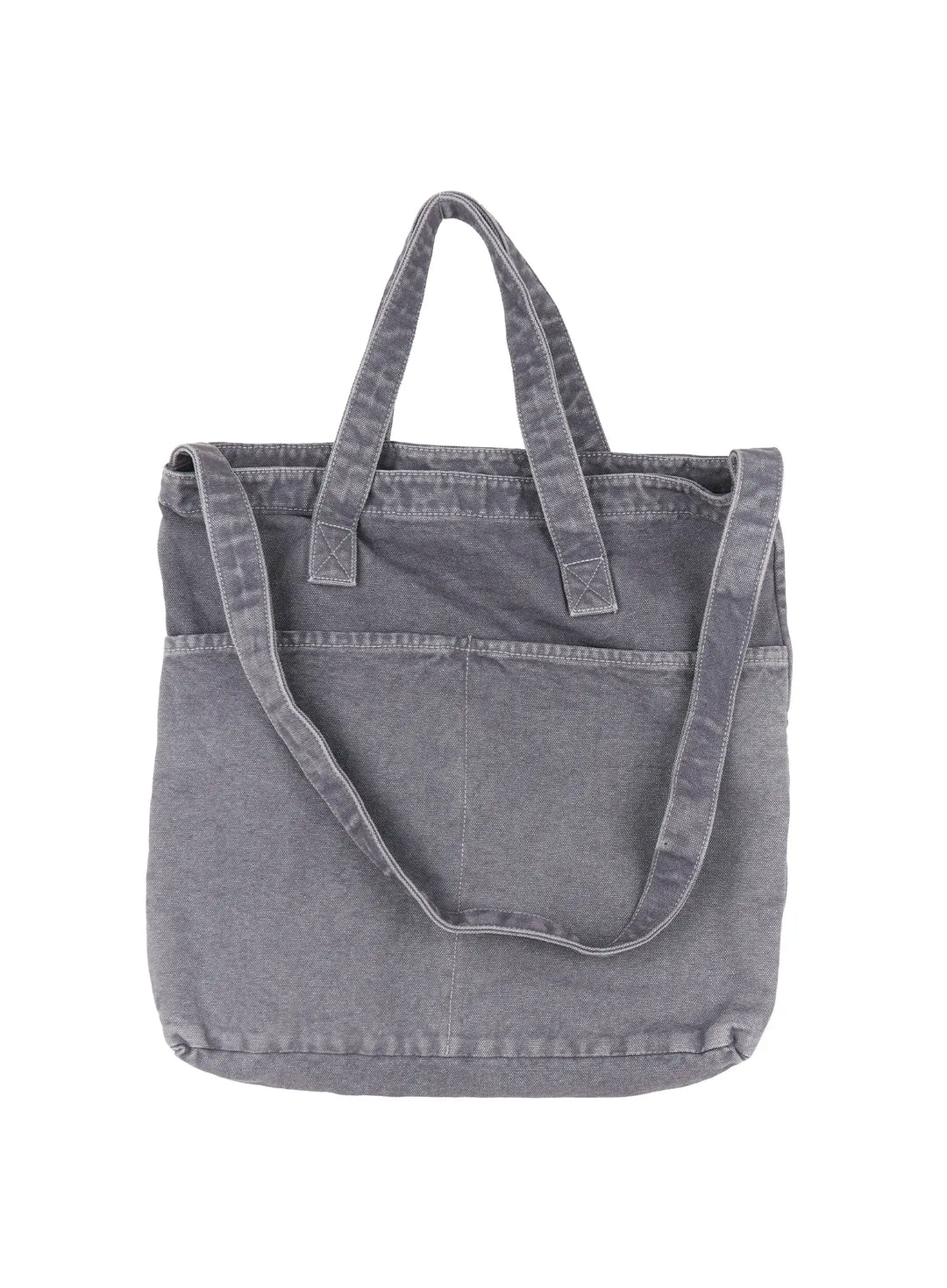 Geräumige Innenansicht der Vintage Herren Baumwolltasche, ideal für Tablet, Notizbuch & Essentials.