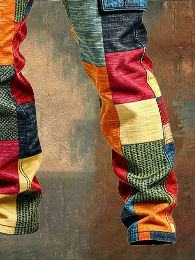 Bequeme Herren Vintage-Cargohose. Ideal als Freizeithose im Pariser Stil für einen eleganten, lässigen Look.