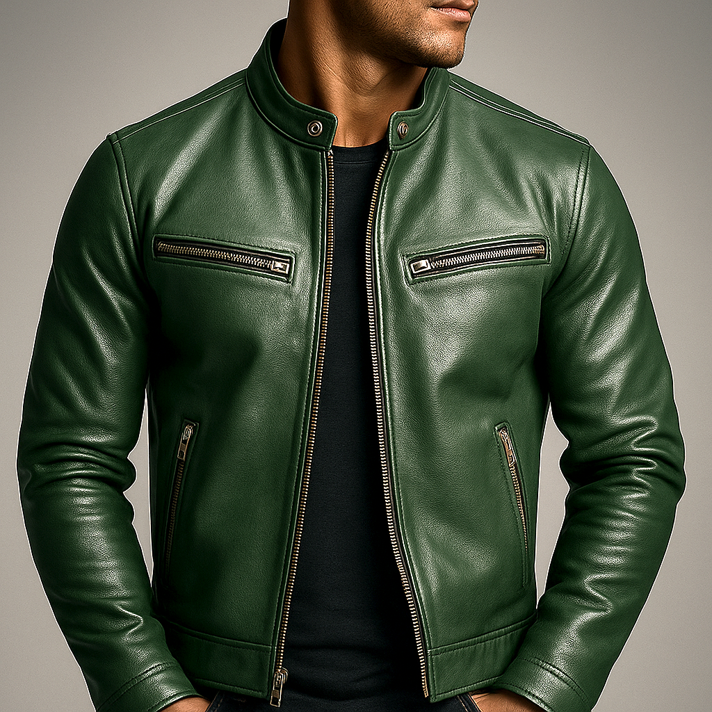 Robuste Herren Vintage Jacke, braun, mit Reißverschluss. Ideale Outdoor- und Freizeitjacke.