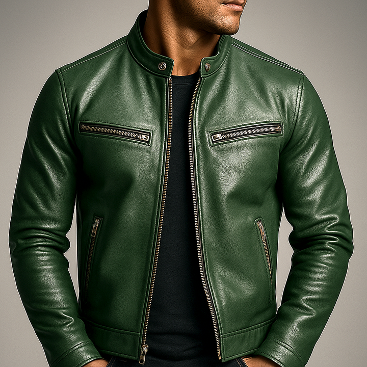 Robuste Herren Vintage Jacke, braun, mit Reißverschluss. Ideale Outdoor- und Freizeitjacke.