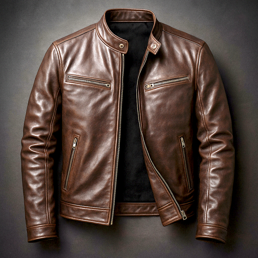 Vielseitige Herren Vintage Jacke, schwarz, mit Reißverschluss. Stilvolle Übergangs- und Freizeitjacke.
