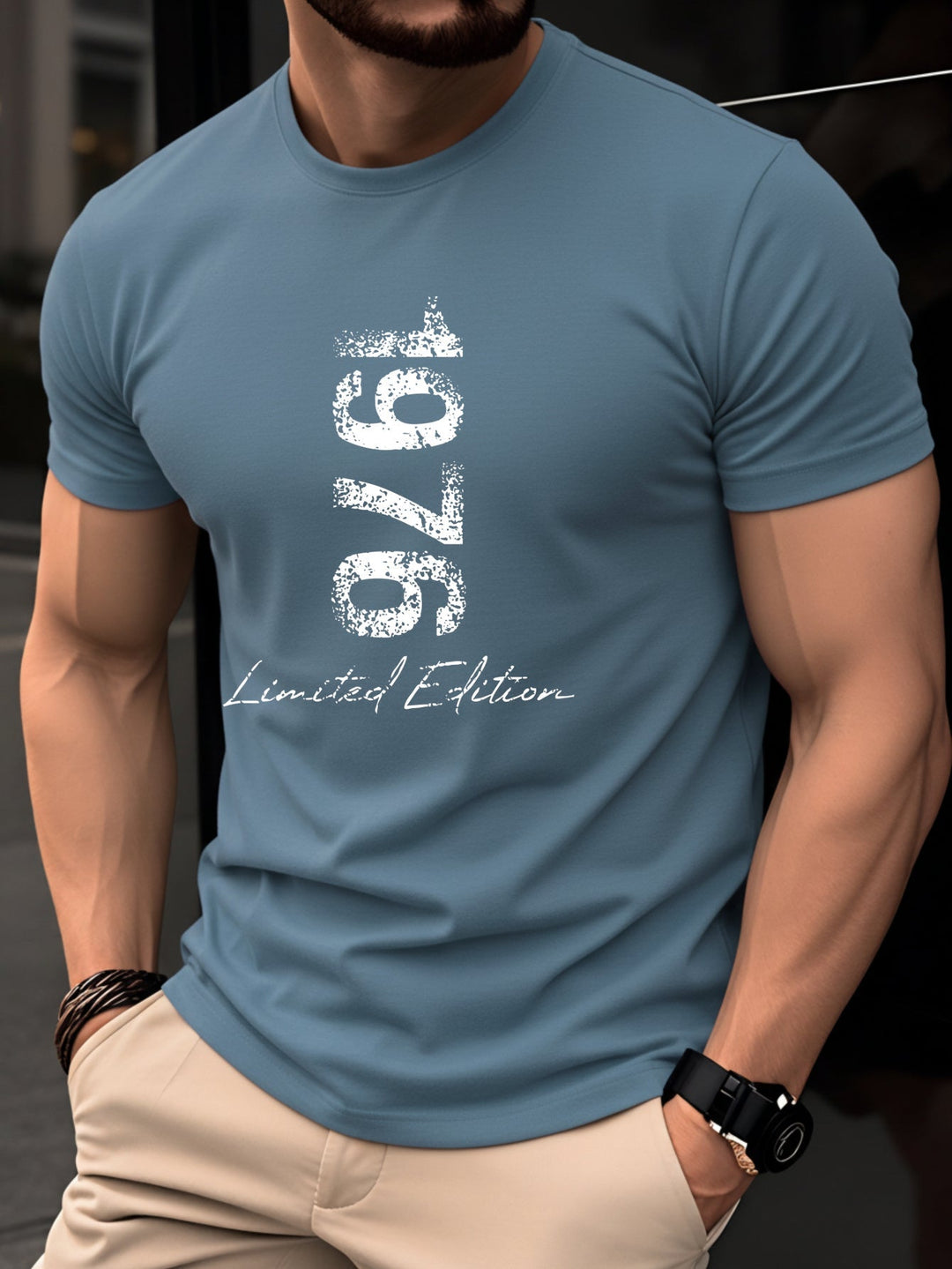 Herren Vintage T-Shirt '1976 Edition' mit lässigem Retro-Print; ideales Freizeit Shirt & Geschenk für Männer.