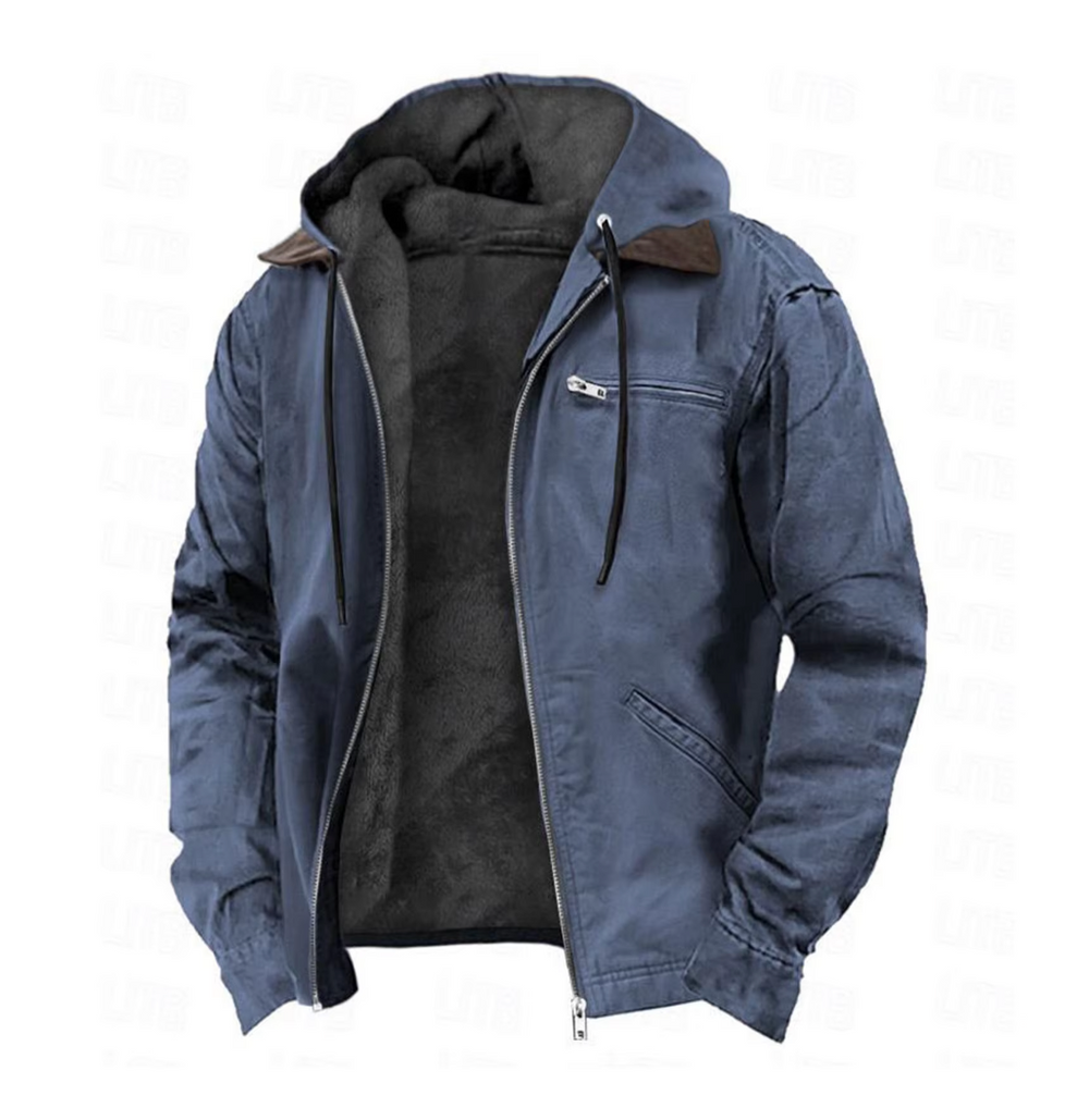 Stilvolle Herren Freizeitjacke im Vintage-Look, warme Herbst-Bomberjacke mit Multitaschen.