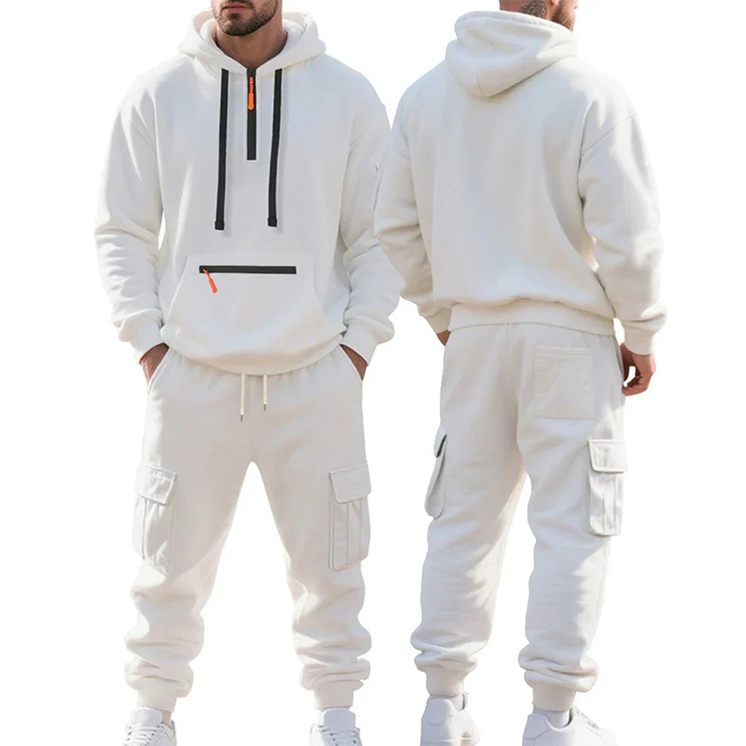 Herren Winter-Freizeitanzug: Sportlicher Hoodie & Jogginghose, gefüttert für optimalen Komfort & Wärme.