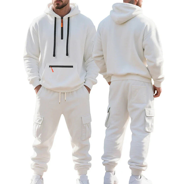 Herren Winter-Freizeitanzug: Sportlicher Hoodie & Jogginghose, gefüttert für optimalen Komfort & Wärme.
