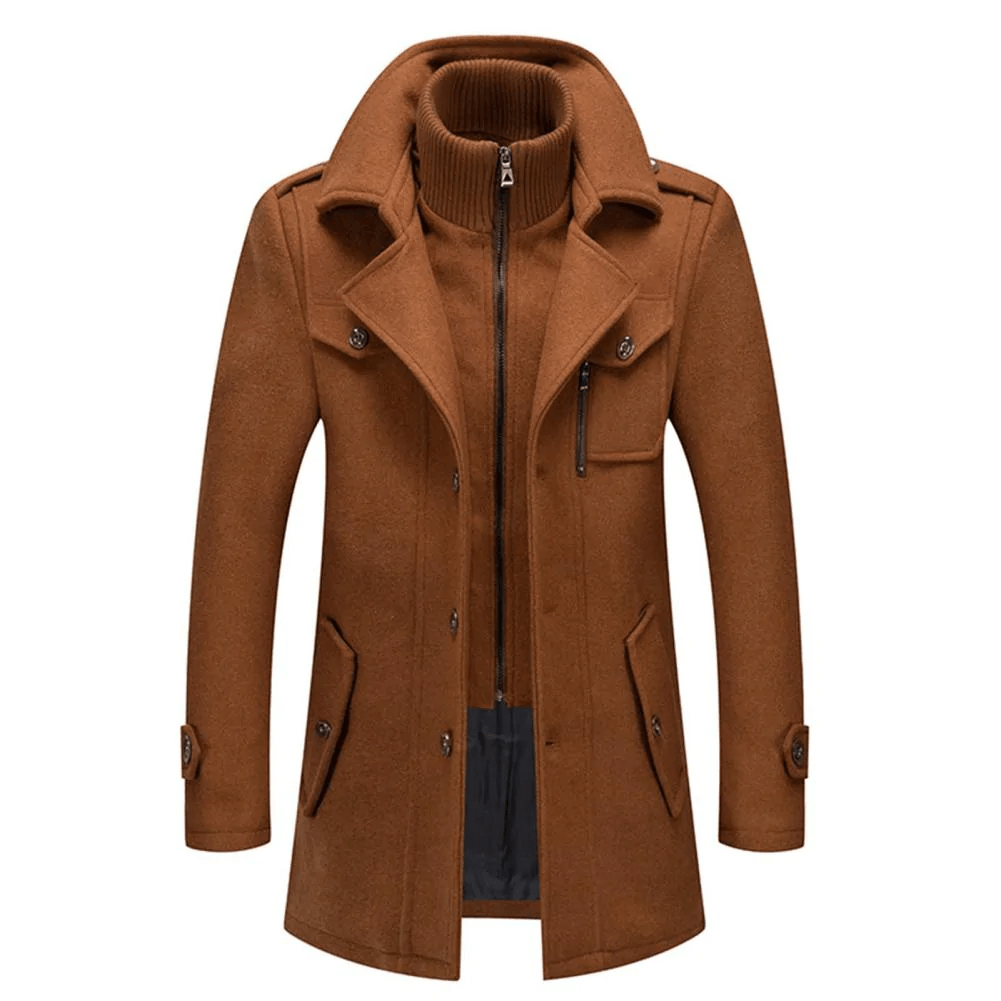 Herren-Übergangsmantel, zweiteilig und elegant. Perfekt für Herbst, Business-Casual und stilvolle Männermode.