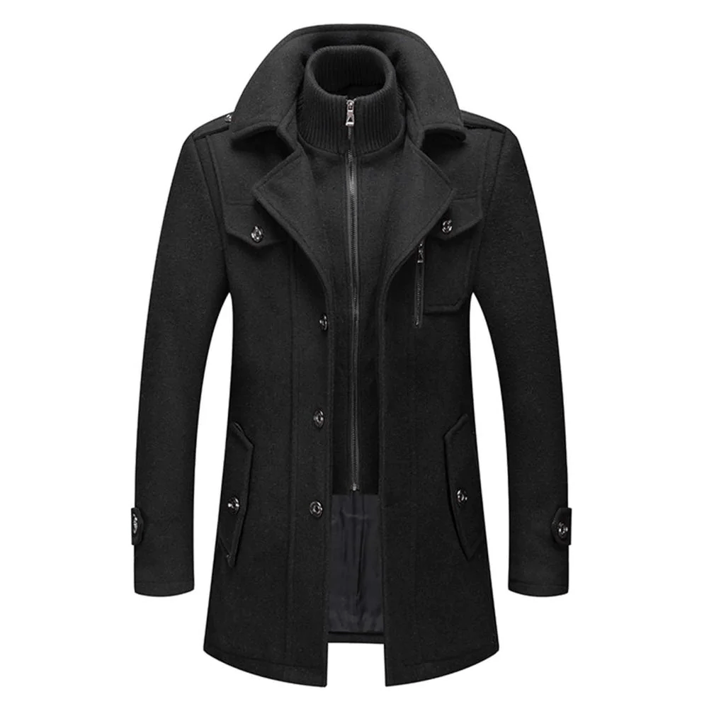 Eleganter Herren-Herbstmantel, zweiteilig, ideal für Business-Casual. Perfekt für einen stilvollen Übergang in der Männermode.