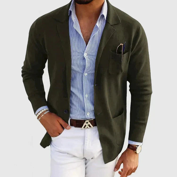 Herrenblazer für den Alltag. Bequemes Sakko im Casual-Stil mit Reverskragen, vielseitig kombinierbar.