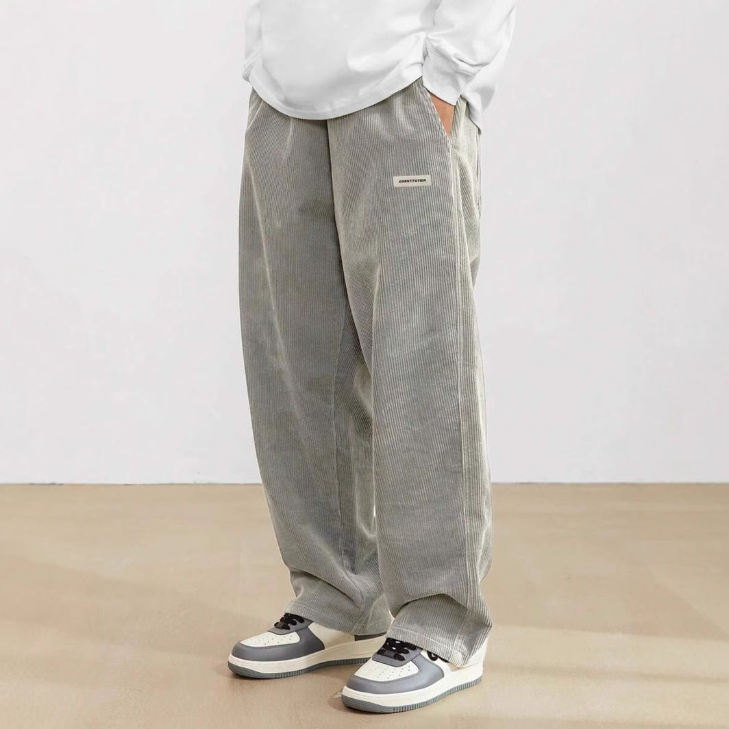 Herrenhose, weites Bein, lockerer Stil für Herbst & Winter, bequem und lässig.