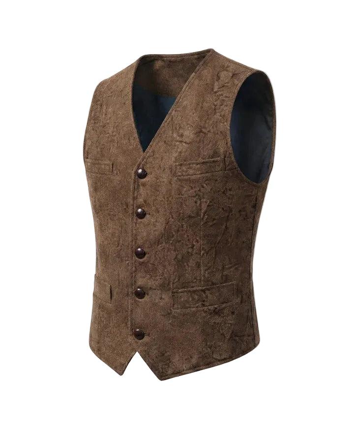 Vielseitige Herrenweste Regular Fit. V-Ausschnitt und Knopfleiste. Perfekt für Freizeit und Business Casual.