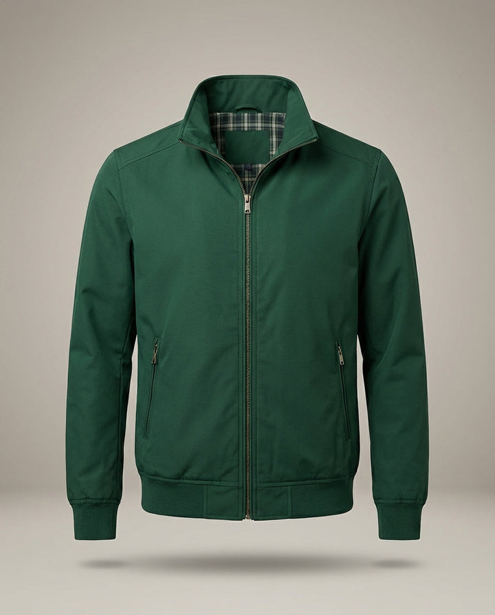 Vielseitige Herren-Frühlingsjacke mit Stehkragen, leicht und angenehm zu tragen.