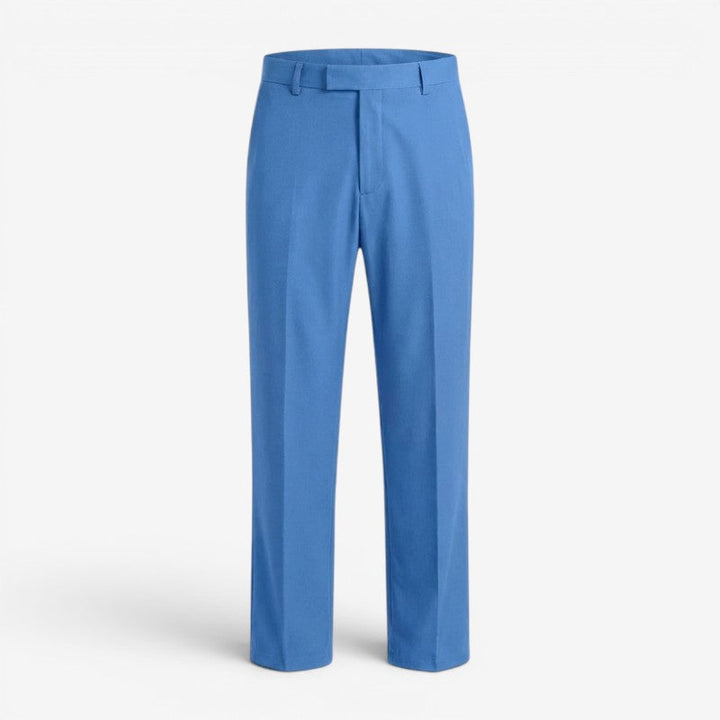 Rückansicht der Slim Fit Bürohose für Herren, mit eleganten Gesäßtaschen, bequem & praktisch.