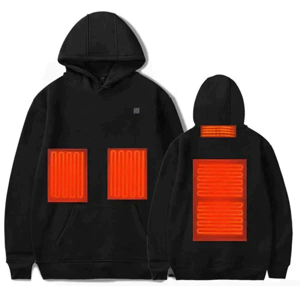 Beheizter Unisex Hoodie für Damen & Herren. Optimaler Wärmekomfort für kalte Tage und Outdoor-Abenteuer.