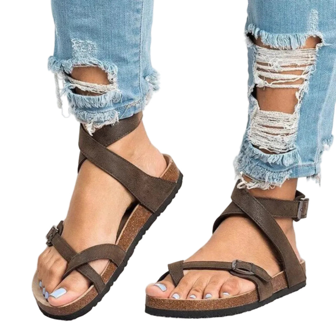 Bequeme Damensandalen mit verstellbaren Riemen, ideal für Sommer und Alltag, bieten rutschfesten Halt und Komfort.