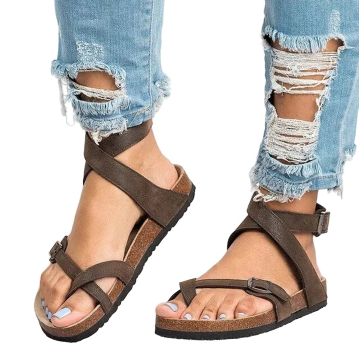 Bequeme Damensandalen mit verstellbaren Riemen, ideal für Sommer und Alltag, bieten rutschfesten Halt und Komfort.