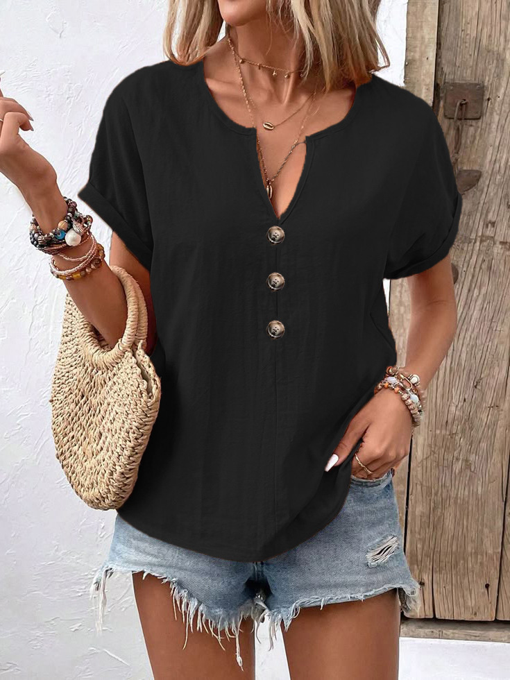 Modernes Kurzarm Freizeit T-Shirt für Damen in Aprikose, mit elegantem Twist-Knoten und hohem Tragekomfort.