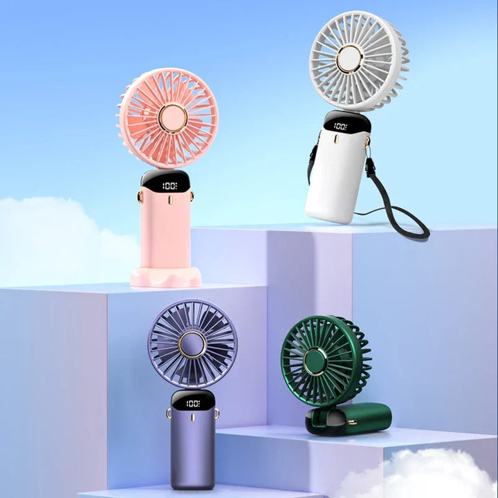 Tragbarer Mini Ventilator mit USB-Anschluss für kühle Erfrischung im Büro oder unterwegs.