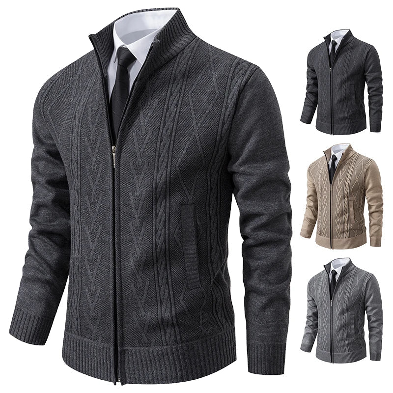 Warme Herren Strickweste aus Feinstrick, perfekt für kühle Herbsttage und Winterabende; gemütlich & lässig.