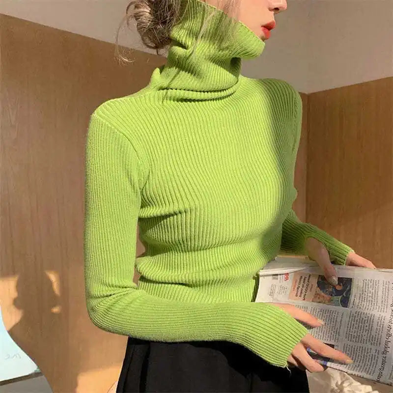 Karamell Slim Fit Rollkragenpullover, Damen Mode, bequem & warm für kalte Tage.