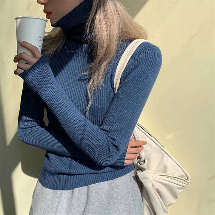 Eleganter Damen Rollkragenpullover Slim Fit, atmungsaktiv für jede Jahreszeit.