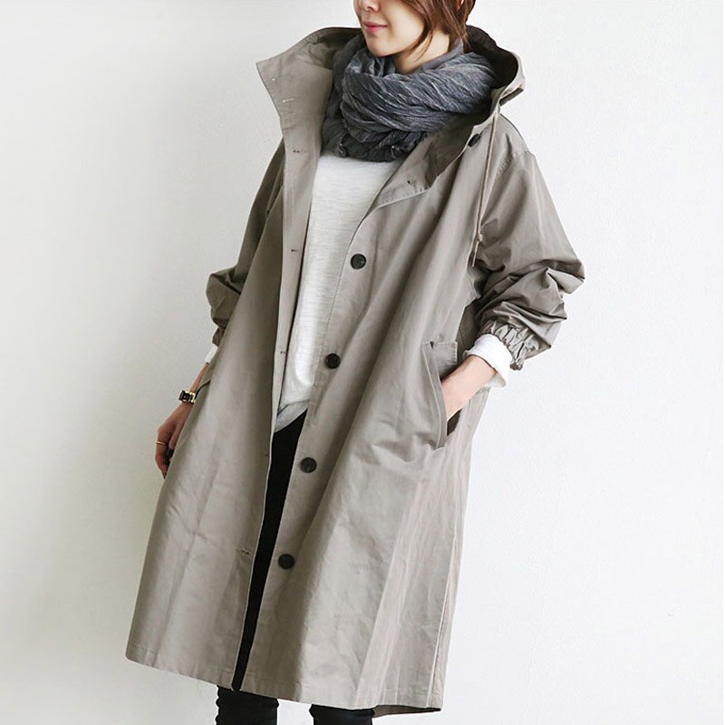 Eleganter Damen Trenchcoat, wasserabweisend, klassischer Stil für Herbst & Frühling. Perfekte Übergangsjacke.