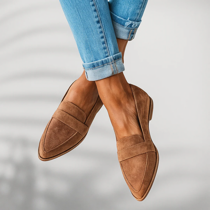 Elegante Damen Mokassins, orthopädisch und bequem. Slip-On Slipper mit rutschfester Sohle für sicheren Tritt.