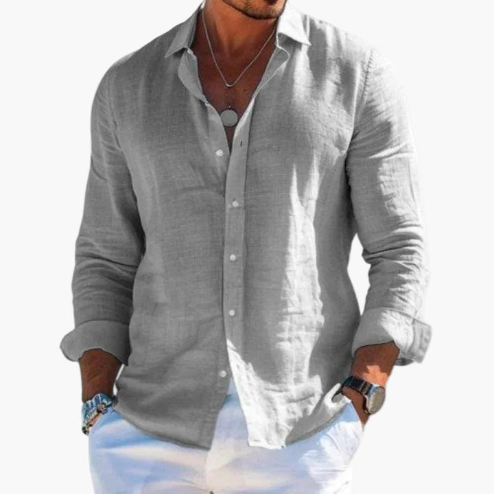Herren Freizeithemd mit Reverskragen, lässig-elegant für Sommer & Alltag. Bequemes Langarmhemd für Herrenmode.