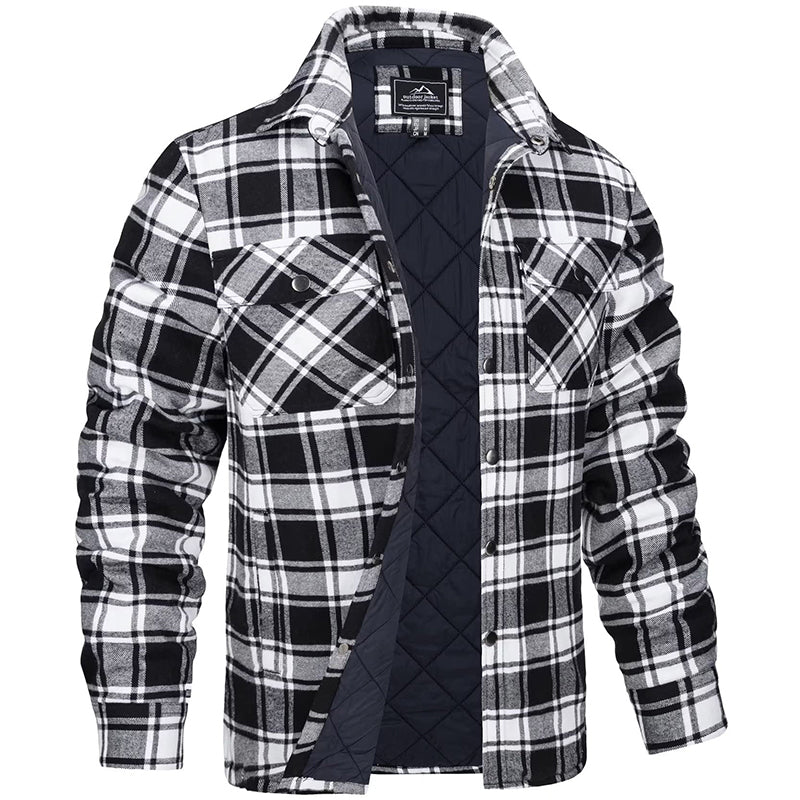 Hochwertige karierte Herren Holzfällerjacke, robust und stylisch für den aktiven Mann. Ideal für Übergang.