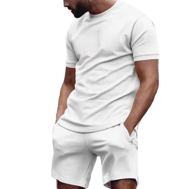 Bequeme Herren Shorts mit Gummizug, Teil des Freizeit Sets. Ideale Loungewear für den Sommer.