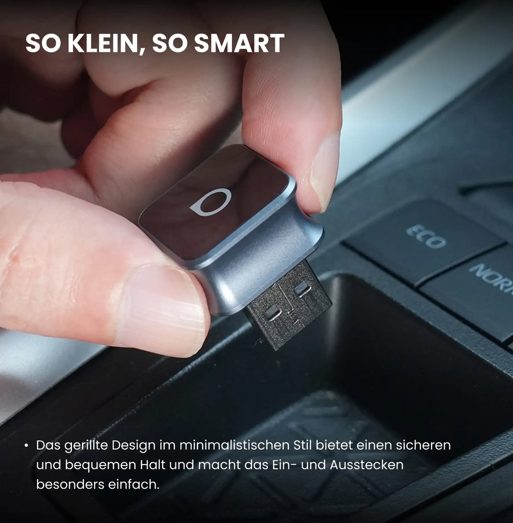 Drahtloser Auto-Adapter für Apple CarPlay & Android Auto; nahtlose Konnektivität im Fahrzeug.