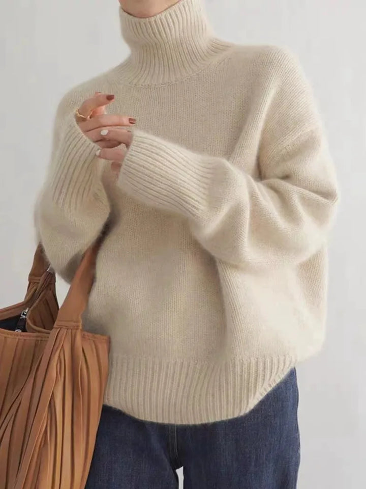 Damen Rollkragenpullover, kuschelig warm & zeitlos elegant, ideal für Wintermode & Freizeit.