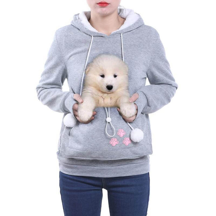 Origineller Damen Hoodie mit Katzentasche, ein perfektes Geschenk für Katzenliebhaber und Tierhalterinnen.