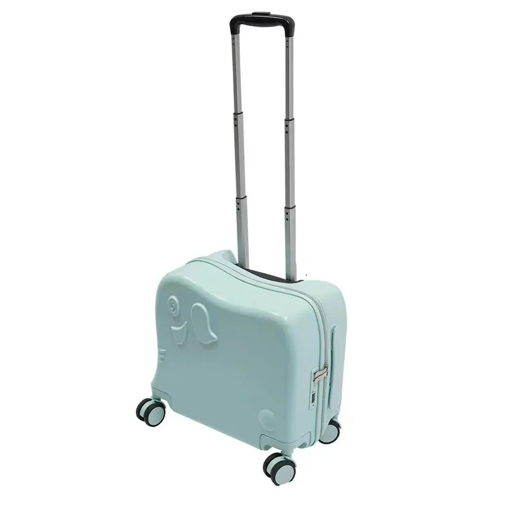 Bunter Cartoon-Elefanten-Kinderkoffer als praktisches Reisegepäck & Kindertrolley für den nächsten Urlaub.