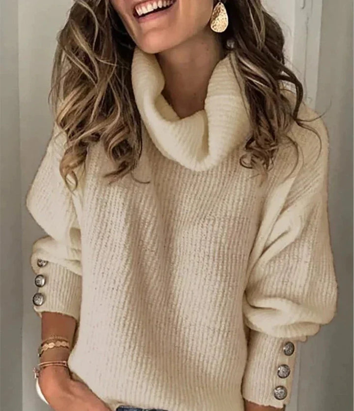 Schlichter, bequemer Damen Rollkragenpullover. Warmer Langarm-Strickpulli in Unifarbe, perfekt für kalte Tage.
