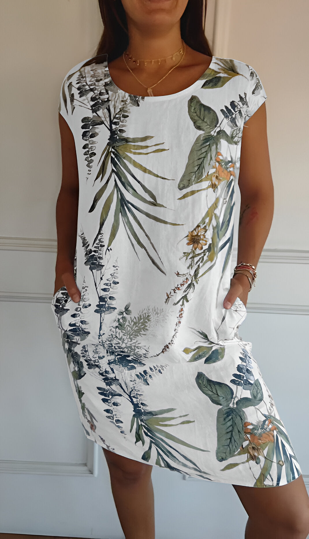 Klara elegantes Midi-Sommerkleid für Damen, vielseitig tragbar für Freizeit & Büro, bequemer Sommerstil.