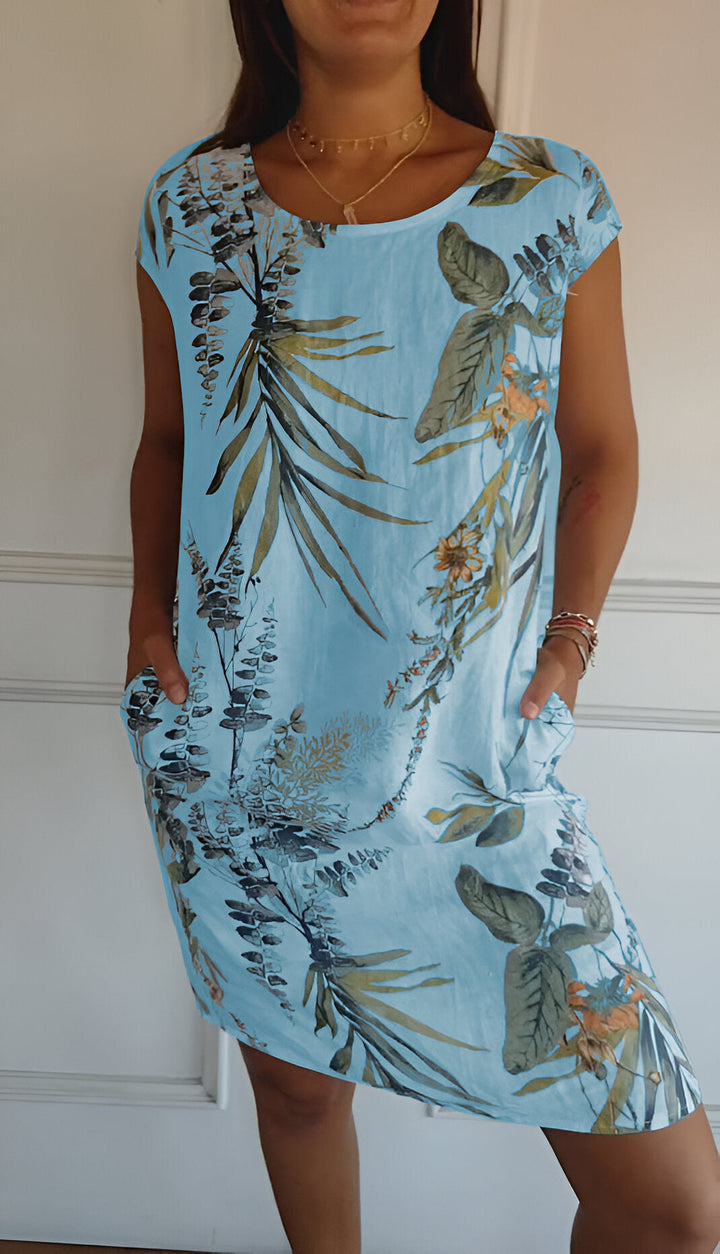 Klara Midi-Sommerkleid für Frauen, elegantes & bequemes Freizeit- und Bürokleid, ideal für den Sommer.
