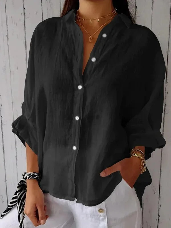 Elegante Damen Langarmbluse für Business-Looks und gehobene Anlässe. Klassischer Stil, kombiniert mit Komfort.