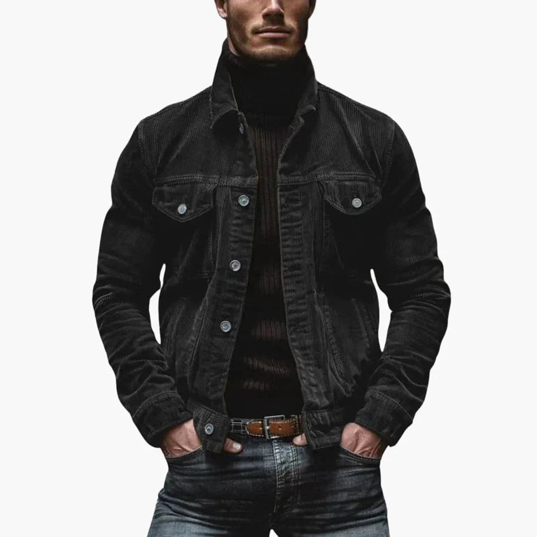 Klassische Herren Cordjacke mit zeitlosem Stil für vielseitige Outfits. Bequeme Übergangsjacke.