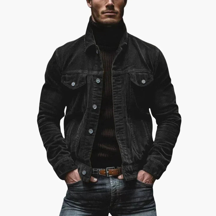 Klassische Herren Cordjacke mit zeitlosem Stil für vielseitige Outfits. Bequeme Übergangsjacke.