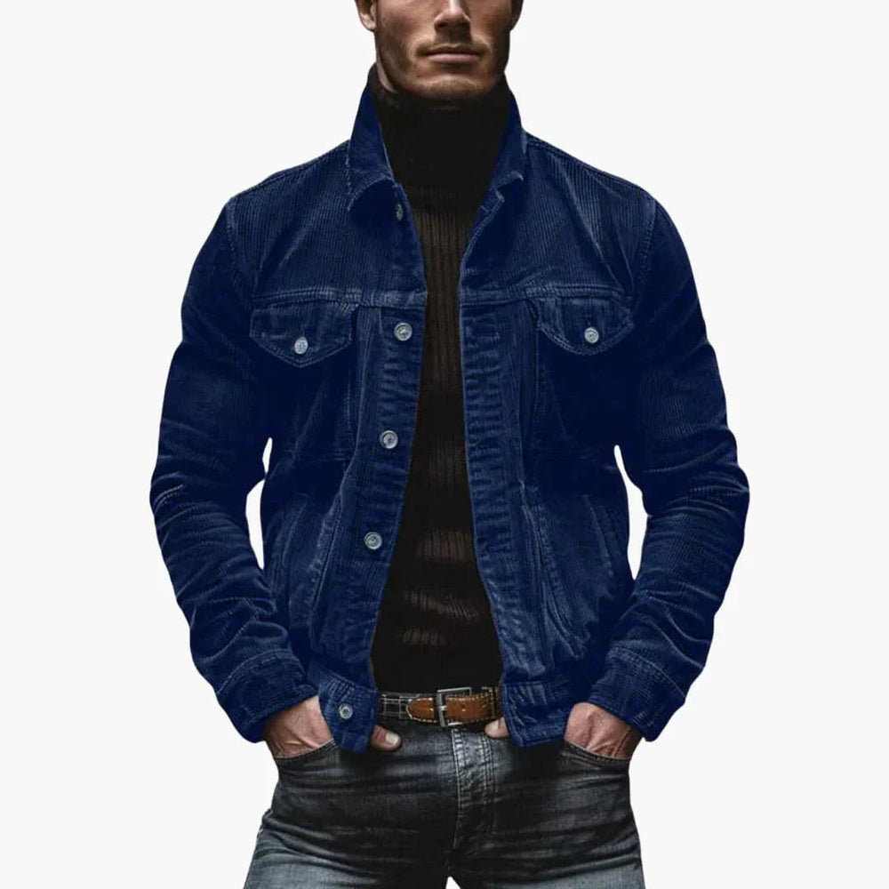 Bequeme Herren Cordjacke in stilvollem Design. Perfekt als Freizeit- oder Alltagsjacke für jeden Anlass.