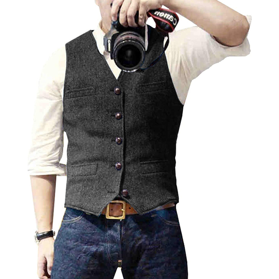Mehrfarbige Herren Vintage-Weste, elegant und passend für Business-Freizeit-Styles.