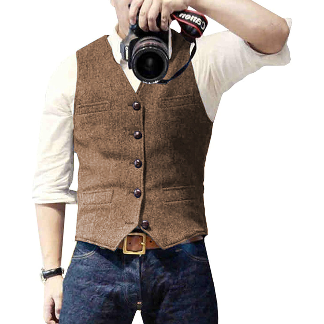 Stilvolle Herrenmode: Elegante Vintage-Weste, Slim-Fit, für anspruchsvolle Outfits.